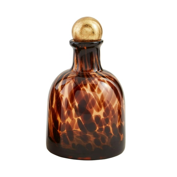 Mud Pie Circular Tortoise Decanter, 6.25" 4.5"