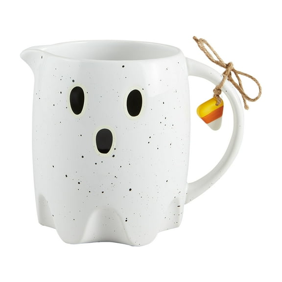 Mud Pie Ghost Glow Dark Pitcher, 7" x 8.75", WHITE