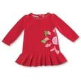 Mud Pie Little Girls Christmas Red Poinsettia Flounce Dress (69Months