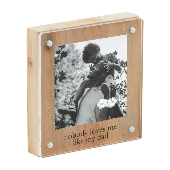 Mud Pie Small Dad Wood Acrylic Frame; 4 1/2" x 4 1/4"