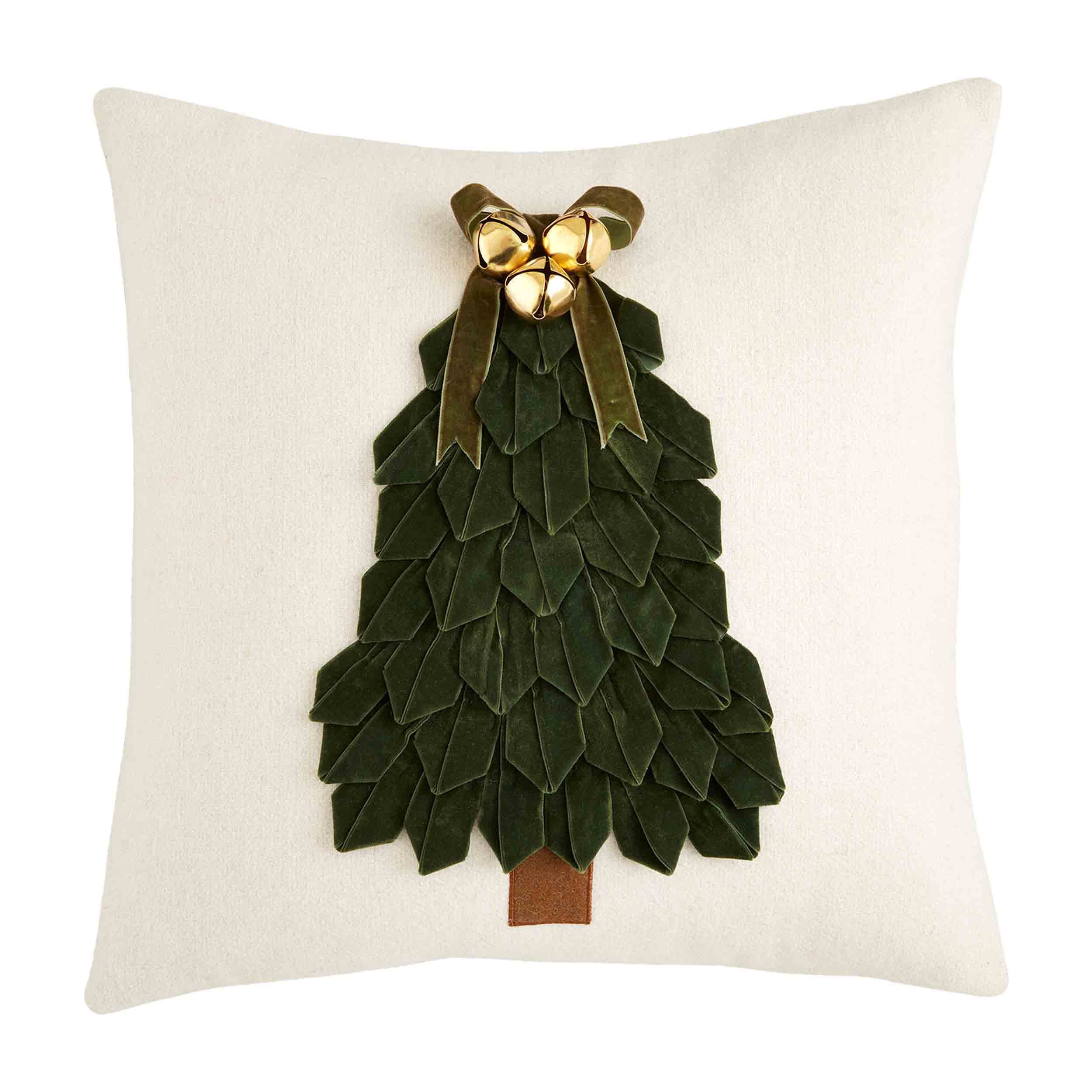 Mud Pie Velvet Ribbon Tree Pillow