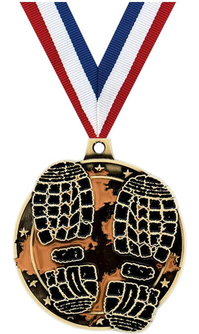 Mud Race Medals, 2" Gold Diecast Mud Race Medal Award 50 Pack