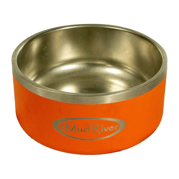Mud River Stainless Steel Dog Bowl Orange