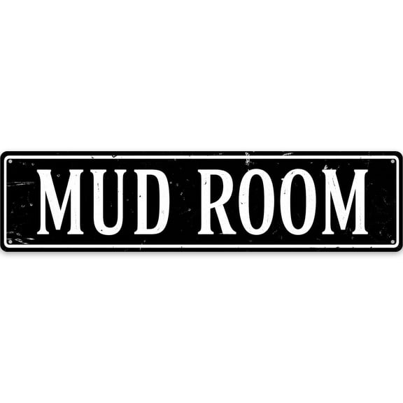 Mud Room Metal Wall Decor Sign 16x4 Inch Vintage Style