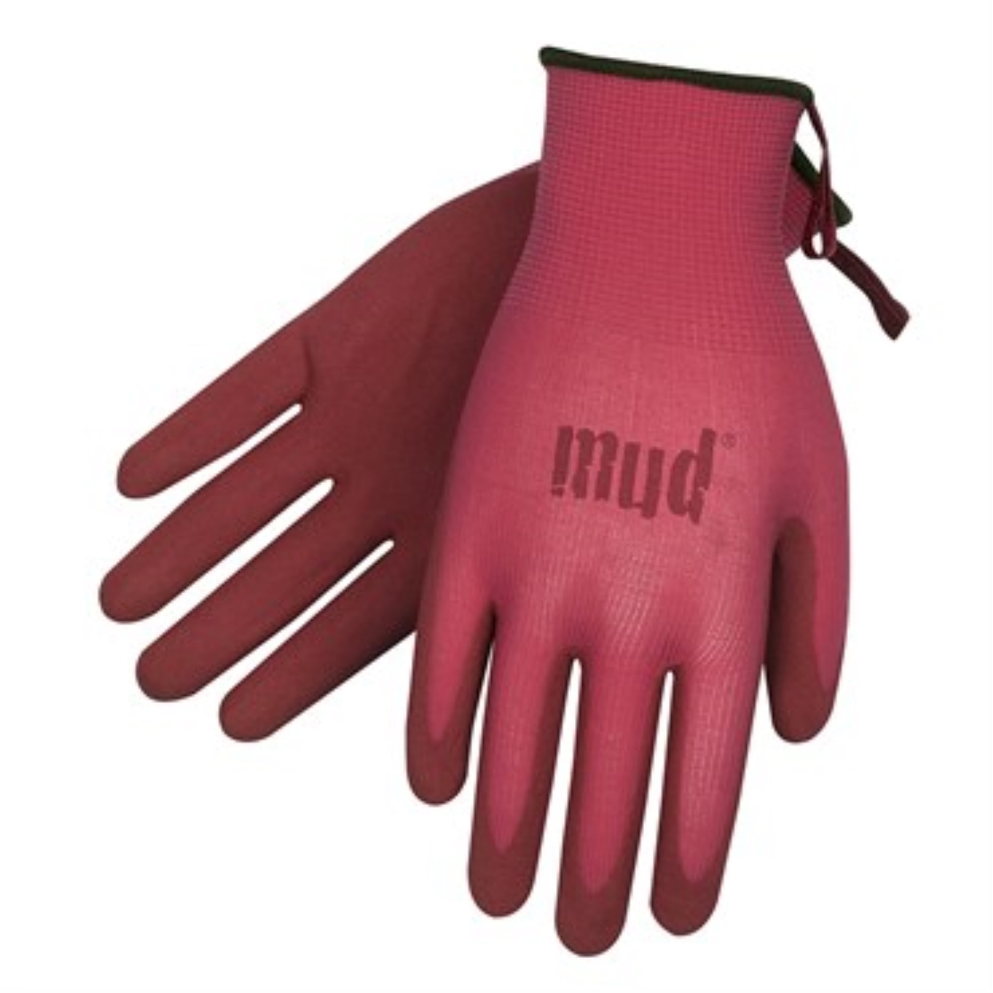 Mud Simply Mud Micro-finish Nitrile Coated Gloves, Pomegranate, Small