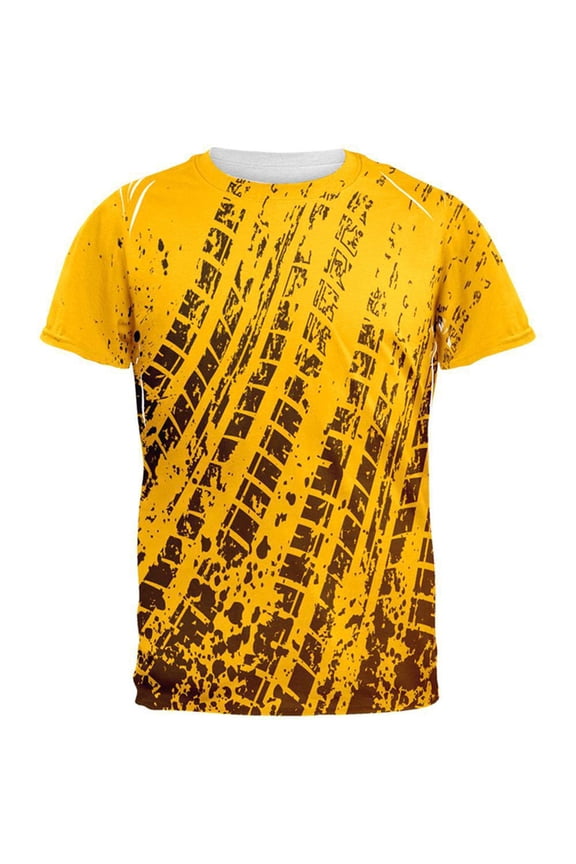 Mud & Tire Tracks All Over Adult T-Shirt - Large