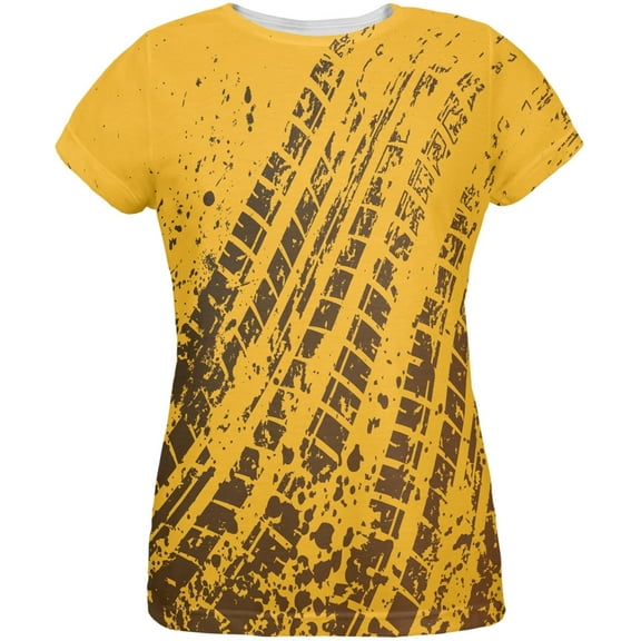 Mud & Tire Tracks All Over Womens T-Shirt - 2X-Large