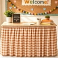 thumbnail image 1 of MudFree Teacher Desk Skirt 6 ft Pink Gingham Desk Decor, Table Skirt for Office Classroom Home Party Table Cover, 1 of 7