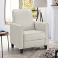 thumbnail image 1 of Mudah Fabric Upholstered Push Back Reclining Chair, Beige, 1 of 10