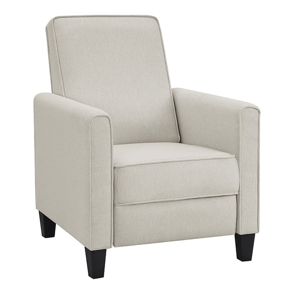 Mudah Fabric Upholstered Push Back Reclining Chair, Beige