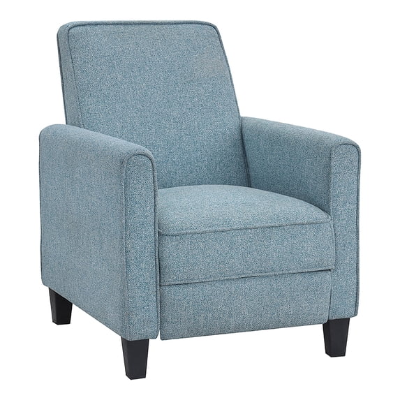 Mudah Fabric Upholstered Push Back Reclining Chair, Blue