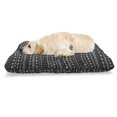 thumbnail image 1 of Mudcloth Pet Bed, Chevron Ornamental Aztec Style Vintage Bohemian Art, Chew Resistant Pad for Dogs and Cats Cushion with Removable Cover, 24" x 39", Black and White, by Ambesonne, 1 of 4