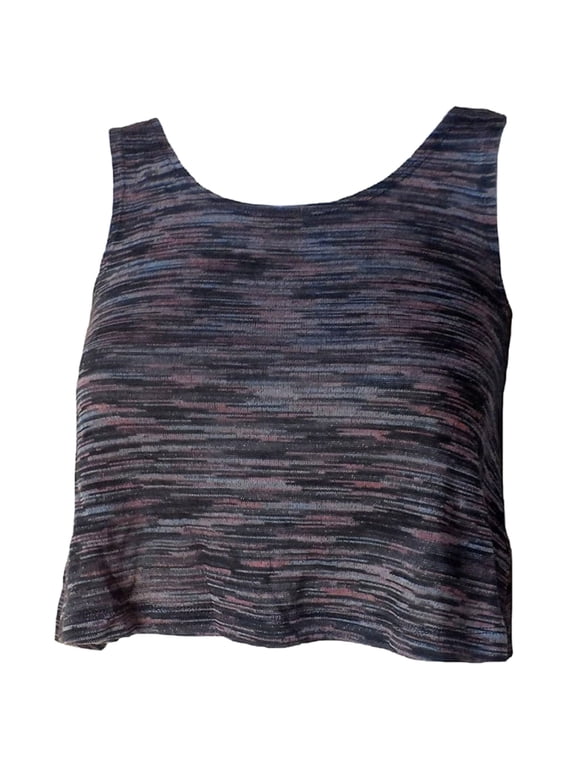 Big Girls Black Knit Swing Cropped Tank Top (Small 7-8)