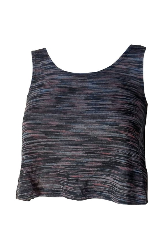 Big Girls Black Knit Swing Cropped Tank Top (Small 7-8)