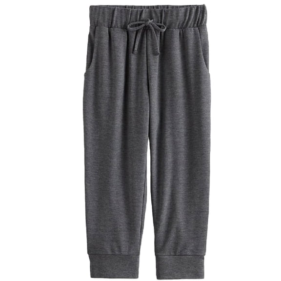 Mudd Big Girls' Soft Knit Charcoal Jogger Capri- Medium 7/8