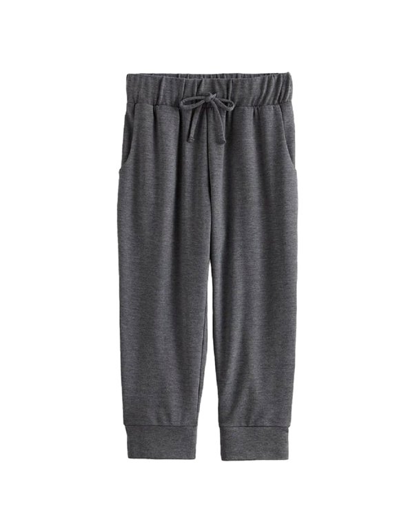 Big Girls' Soft Knit Charcoal Jogger Capri- Medium 7/8