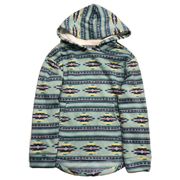 Mudd Girls Blue Green Southwest Print Pull-over Hoodie Sweatshirt