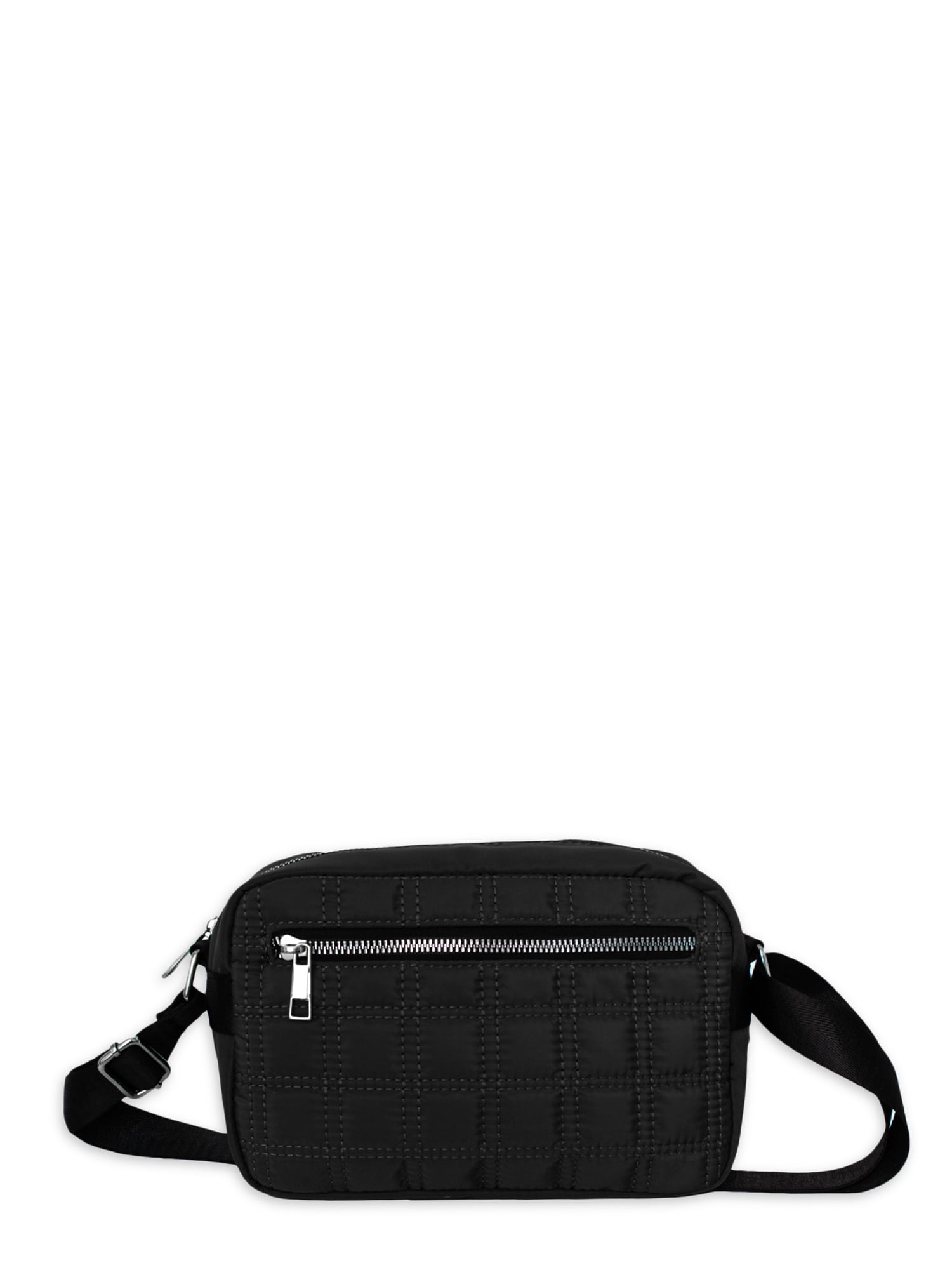 S black nylon crossbody bag with flap