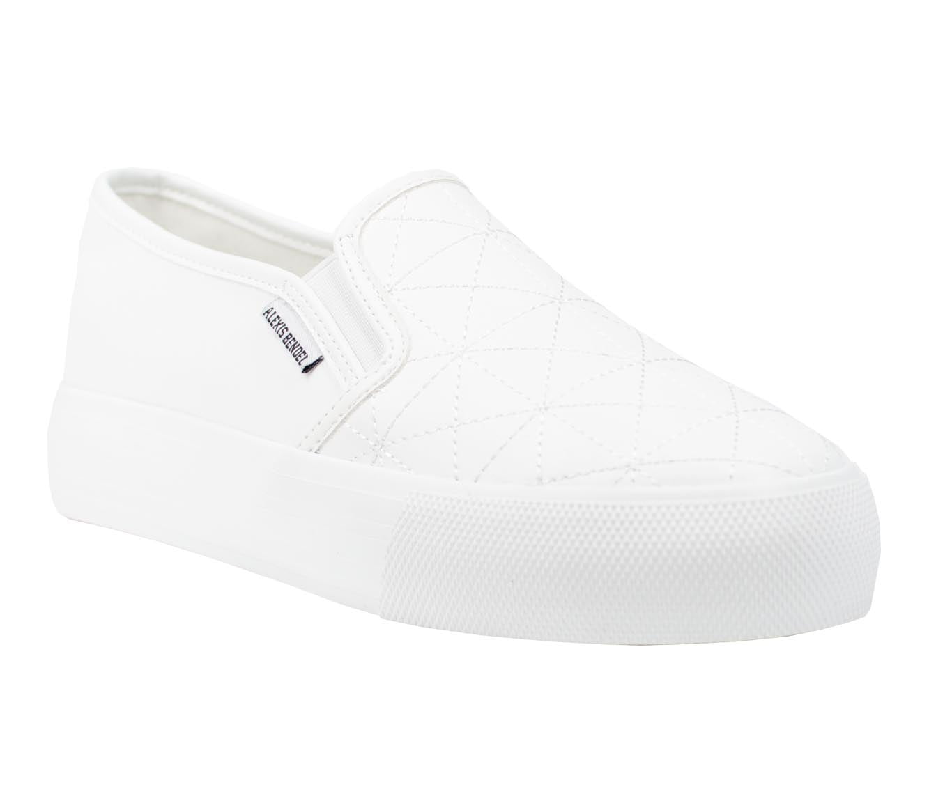 Mudd Women's White Quilted Slip On Sneaker, Size 9, Polyurethane