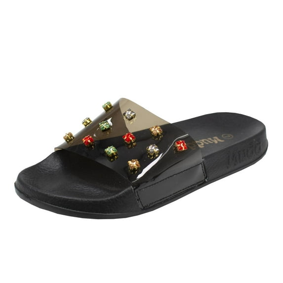 Mudd Women's Rhinestone Embellished Pool Slide