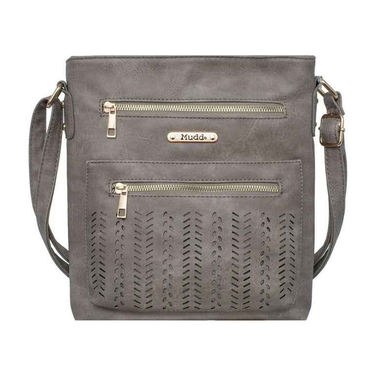 Mudd Women's Vegan Leather Crossbody Bag with Adjustable Strap and - Main Image