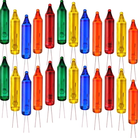 Mudder 100 Count 2.5V Christmas 50/100/150/200 Count Mini Incandescent Wire String Lights Replacement Bulbs Indoor Outdoor Christmas Lights Decorations for Xmas Tree (Colorful)