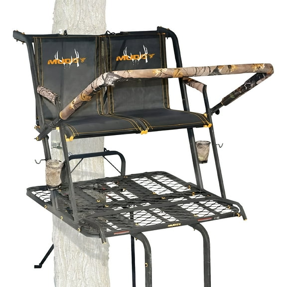 MUDDY Nexus XTL (Extremely Tough) Steel Double Tree/Ladder Stand for Big Game/Shooting/Hunting with Hercules System