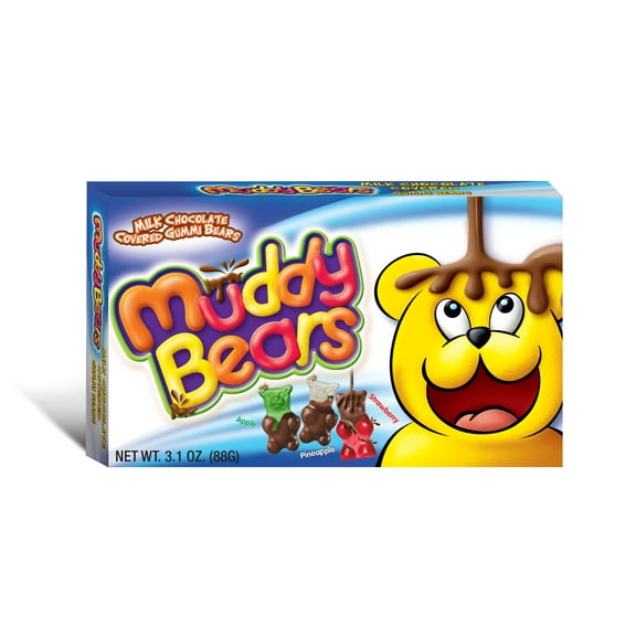Muddy Bears Milk Chocolate Covered Apple/Pineapple/Strawberry Gummi Bears 3.1 oz
