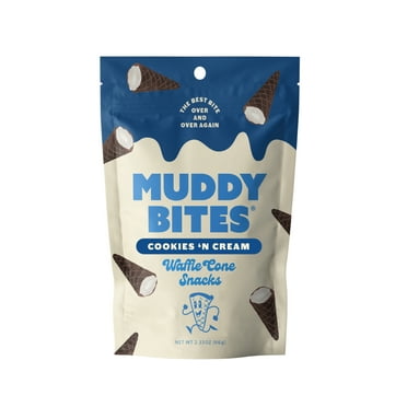 Muddy Bites Cookies 'N Cream Waffle Cone Snacks, 2.33 oz