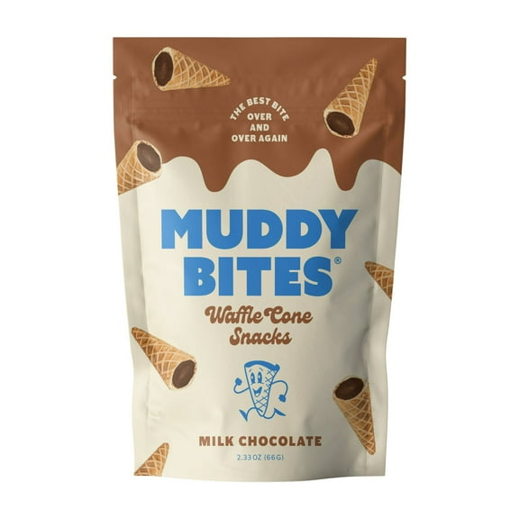 Muddy Bites Milk Chocolate Waffle Cone Snacks, 2.33 oz 1pack