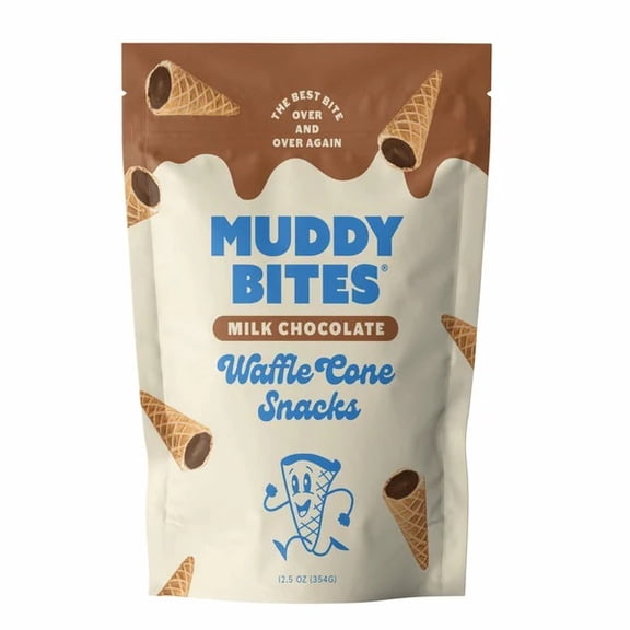 Muddy Bites Milk Chocolate Waffle Cones, 12.5 Ounce