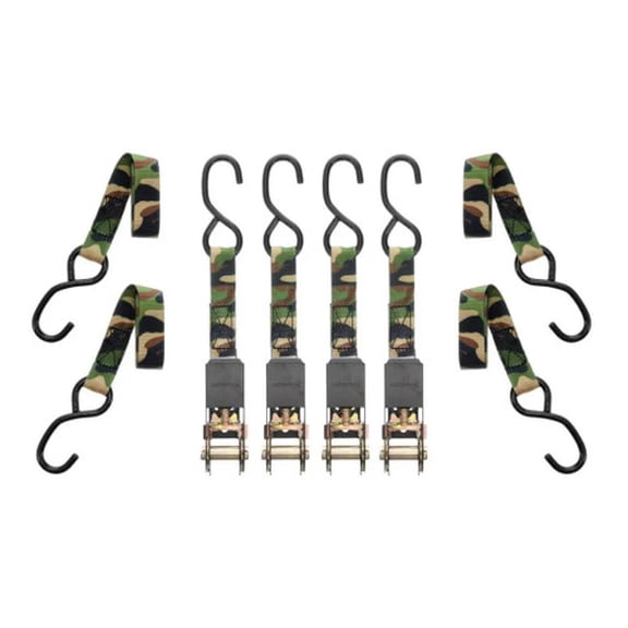 Muddy 1" x 8' Camo Ratchet Straps, 4 Pack