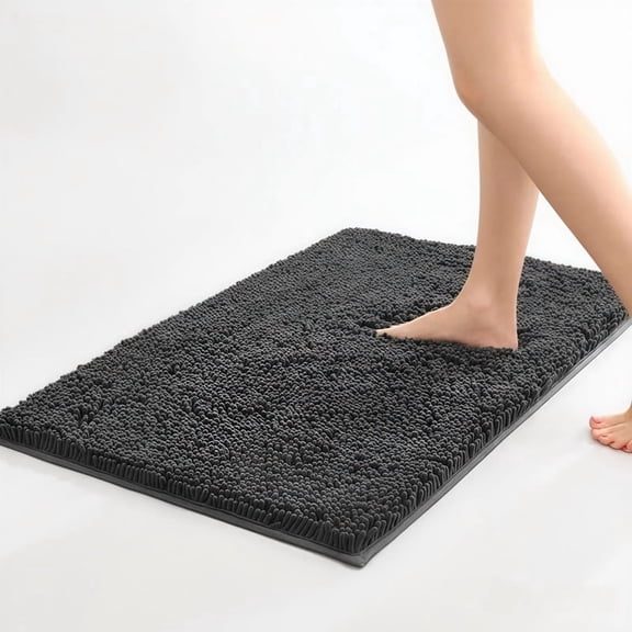 Mucky Cat Rug - Super Absorbent Microfiber Mat for Mucky Paws & Wet Shoes | Non-Slip, Machine Washable Pet Rug | Quick Dry Chenille Entryway Mat for Indoor Outdoor(Seen on TV)Dark Grey,16"X24".