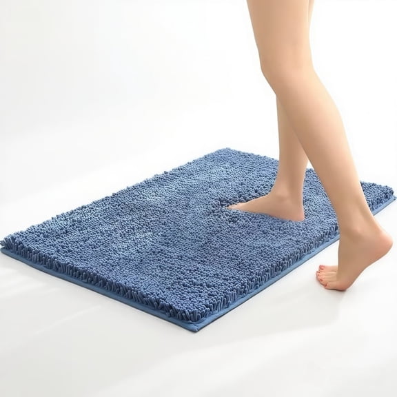 Mucky Cat Rug - Super Absorbent Microfiber Mat for Mucky Paws & Wet Shoes | Non-Slip, Machine Washable Pet Rug | Quick Dry Chenille Entryway Mat for Indoor Outdoor(Seen on TV)Misty Blue,16"X24".