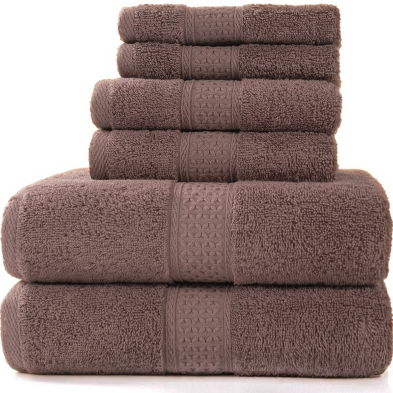 Muddy Cat Towels Luxury Bath Towel Set of 6 Pieces, 100% Turkish Cotton, Ultra Soft & Highly Absorbent for Everyday Use, 2 (700GSM) Bath Towels, 2 Hand Towels, 2Washcloths，Coffee Brown