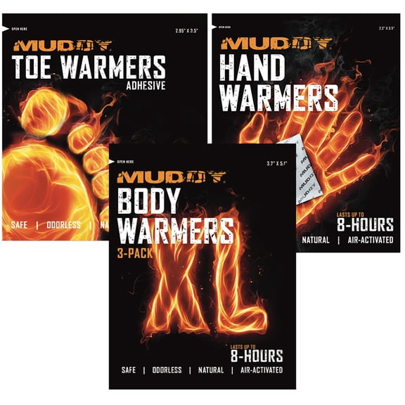 Muddy Disposable Warmer Variety Pack / 2 Each Hand, Toe & XL Warmers