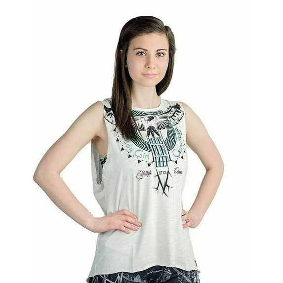 Muddy Girl Serenity Camo Tank Top Roots Run Deep Aztec Shirt White Turquoise