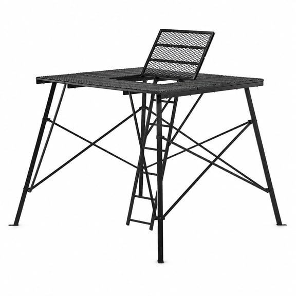 Muddy Ground Blind Platform, 65" L x 65" W Steel Outdoor Hunting Trap Door, Black