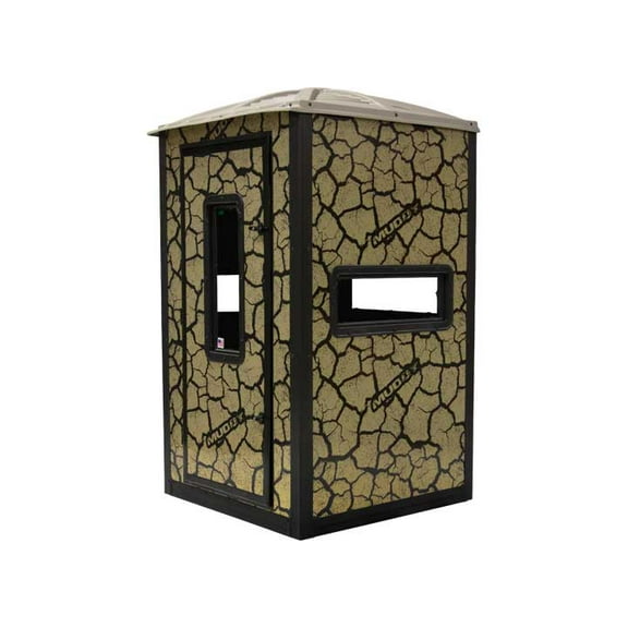 Muddy Gunner Box Blind / Steel Wall Construction / Cracked Mud Camo