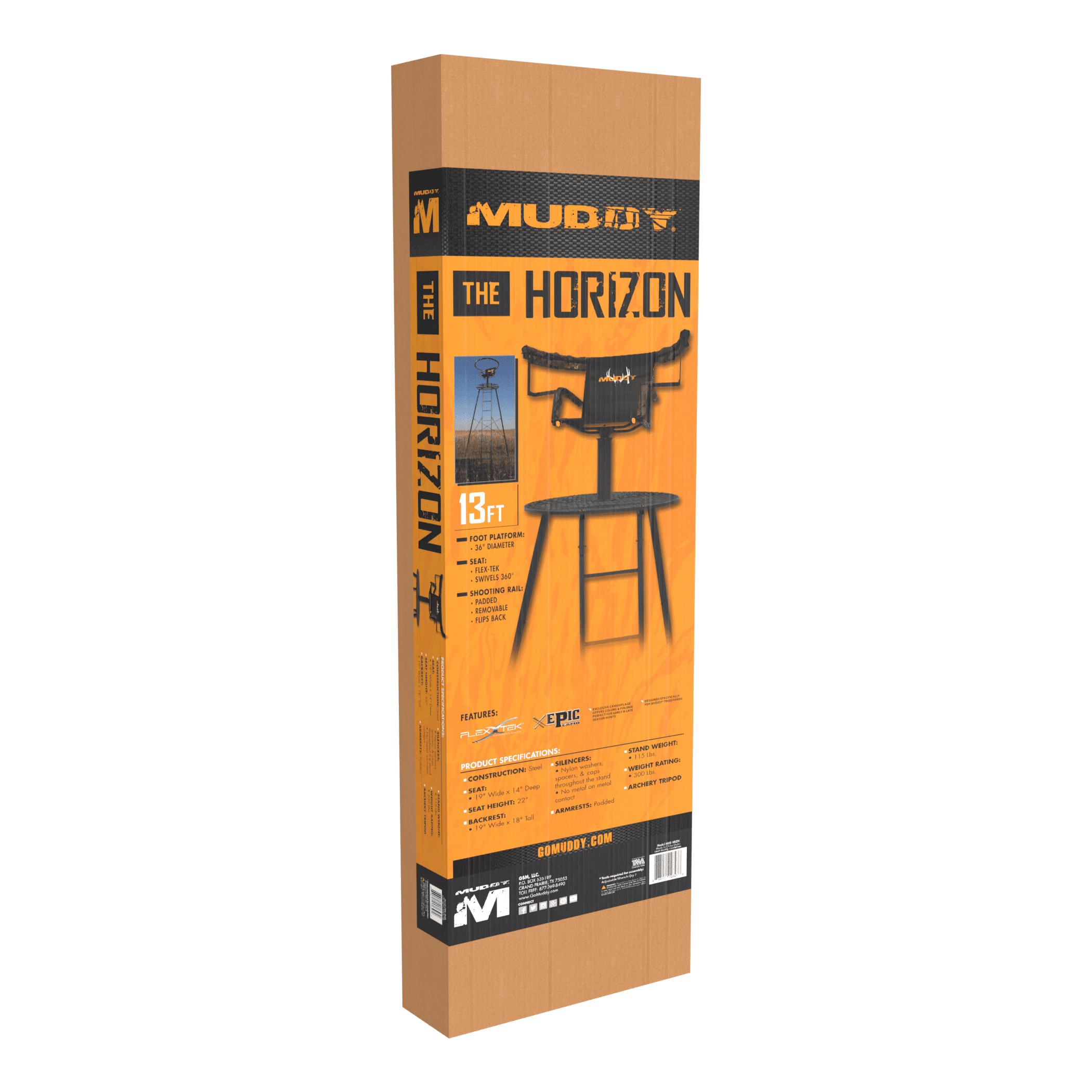 Muddy Horizon Steel Tripod Stand with Padded Rail, Black
