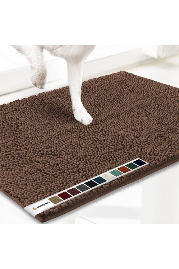 ® | Super Absorbent Door Mat Indoor, Microfiber Quick Dry Chenille Entryway Rug, Non-Slip Front Door Mat, Indoor Mats for Entryway, Machine Washable Pet Rug, Brown 30"x19"