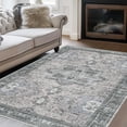 thumbnail image 1 of Muddy Mat® Blue Bell 3x5 Washable Area Rugs for Living Room, Bedroom & Dining Room – Modern Soft Low Pile Non Slip Carpet – Pet Friendly Waterproof Foldable Rugs for Home, 1 of 1
