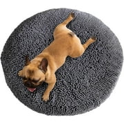 Muddy MatÂ® Cloud K-9 Dog Beds for Small Dogs & Cats, Soft & Relaxing Round Dog Bed, Chenille Material, Removable Cover, Washable & Dryer Safe â Grey Small(25'"x25")