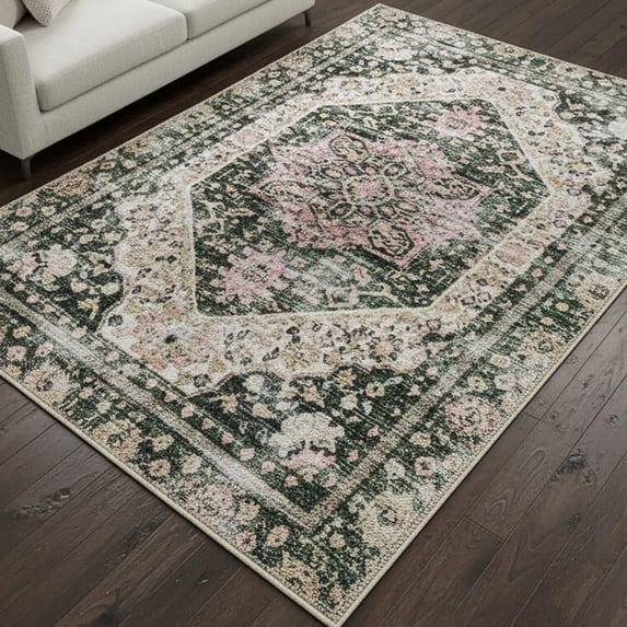 Muddy Mat® Eden 3ft x 5ft Washable Area Rugs for Living Room, Bedroom & Dining Room – Modern Soft Low Pile Non Slip Carpet – Pet Friendly Waterproof Foldable Rugs for Home