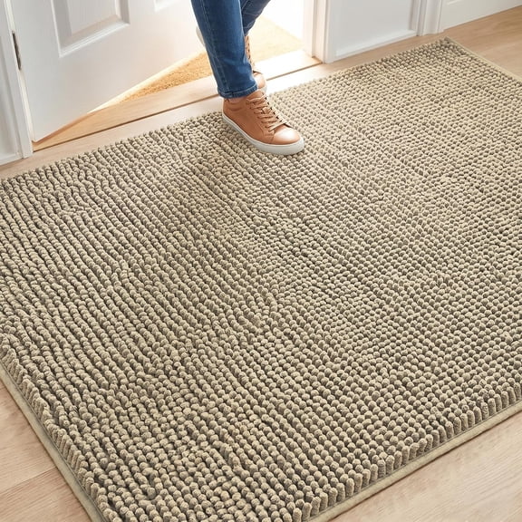 Muddy Mat® | Extra Large Indoor Door Mat 48"x72", Super Absorbent Dirt Trapper Doormat, Slip-Resistant Washable Quick Dry Chenille Entryway Muddy Carpet®, Door Mat for Mudroom, Inside Floor, Beige