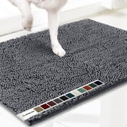 Muddy Mat  | Super Absorbent Door Mat Indoor, Microfiber Quick Dry Chenille Entryway Rug, Non-Slip Front Door Mat, Indoor Mats for Entryway, Machine Washable Pet Rug, Grey 19x30