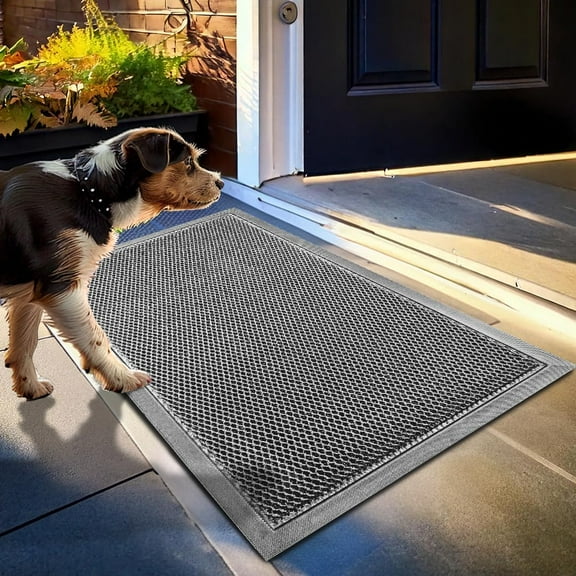 Muddy Mat® Mesh Door Mat Heavy-Duty Quick-Dry Floor Mat, Sand & Dirt Trapper for Indoor & Outdoor, Ideal for Entrance, Mudrooms, Patios & Garages, Low-Profile, Non-Slip, Washable – Grey 17"x30"x0.4"