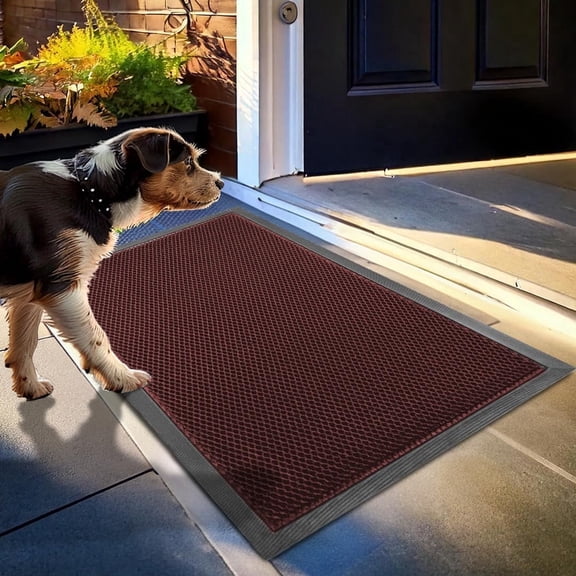 Muddy Mat® Meshy Quick-Dry Door Mat – Heavy-Duty, Dirt Trapper for Outdoor & Indoor Use, Ideal for Entrance, Mudrooms, Patios, and Garages, Low-Profile, Non-Slip, Washable – Red 17"x30"x0.4"
