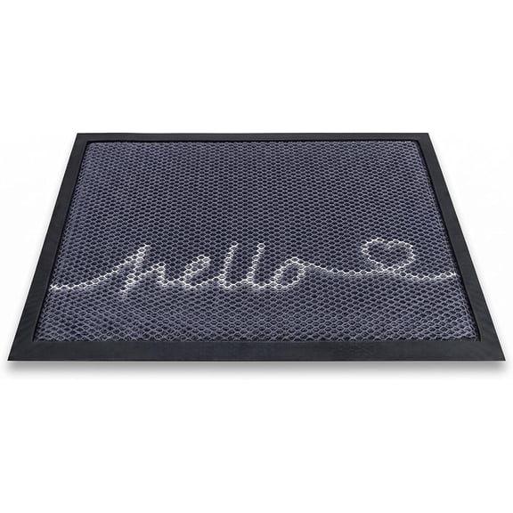 Muddy Mat® Meshy Mat™ Door Mat Heavy-Duty Quick-Dry Floor Mat, Sand & Dirt Trapper for Indoor & Outdoor, Ideal for Entrance, Mudrooms,Patios &,Washable– Hello 16"x24"x0.4"