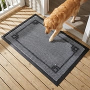 Muddy Mat  Meshy Mat  Door Mat Heavy-Duty Quick-Dry Floor Mat, Sand & Dirt Trapper for Indoor & Outdoor, Ideal for Entrance, Patios & Garages,Low-Profile,Non-Slip,Washable  Border 16"x24"x0.4"